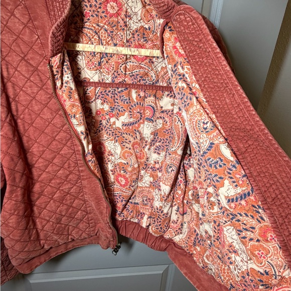 Free People SMALL Great Escape dolman jacket quilted reversible orange paisley - Picture 8 of 12